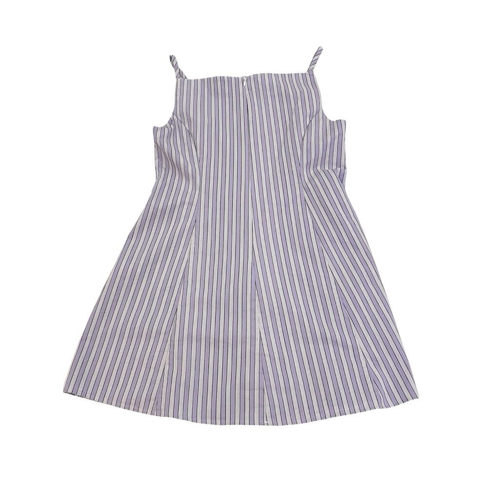 Anthropologie Exquise Freedom Mini Dress High Neck Sz MP Petite Lavender Striped - Picture 4 of 7